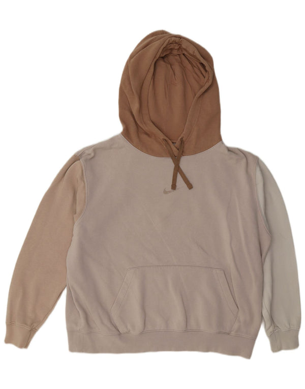 Nike Dame Oversized Hoodie Jumper UK 14 Medium Flerfarvet Colourblock