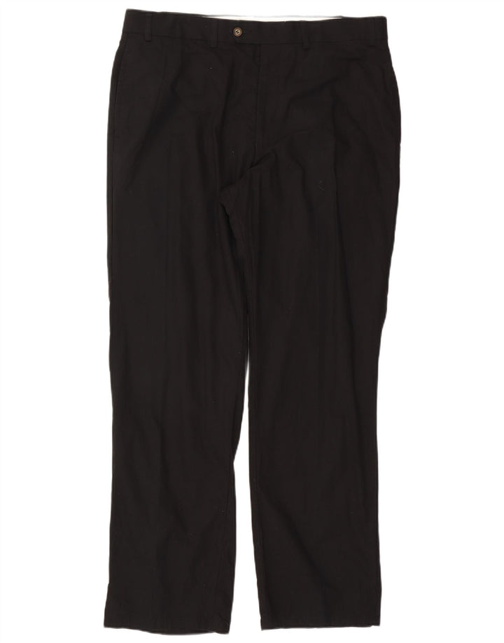 Marks & Spencer Mens Blue Harbour Straight Suit Trousers W38 L31 Black