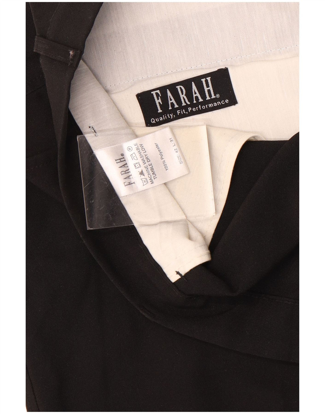 Pantaloni chino affusolati da uomo FARAH W42 L31 poliestere nero
