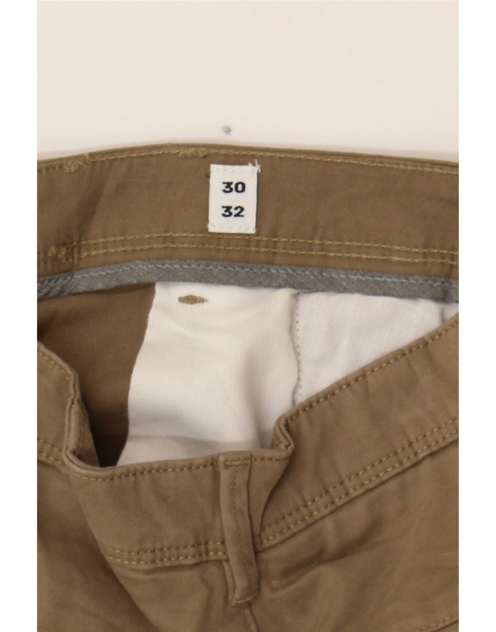 JACK & JONES Mens Slim Chino Trousers W30 L32 Brown Vintage Jack & Jones and Second-Hand Jack & Jones from Messina Hembry 