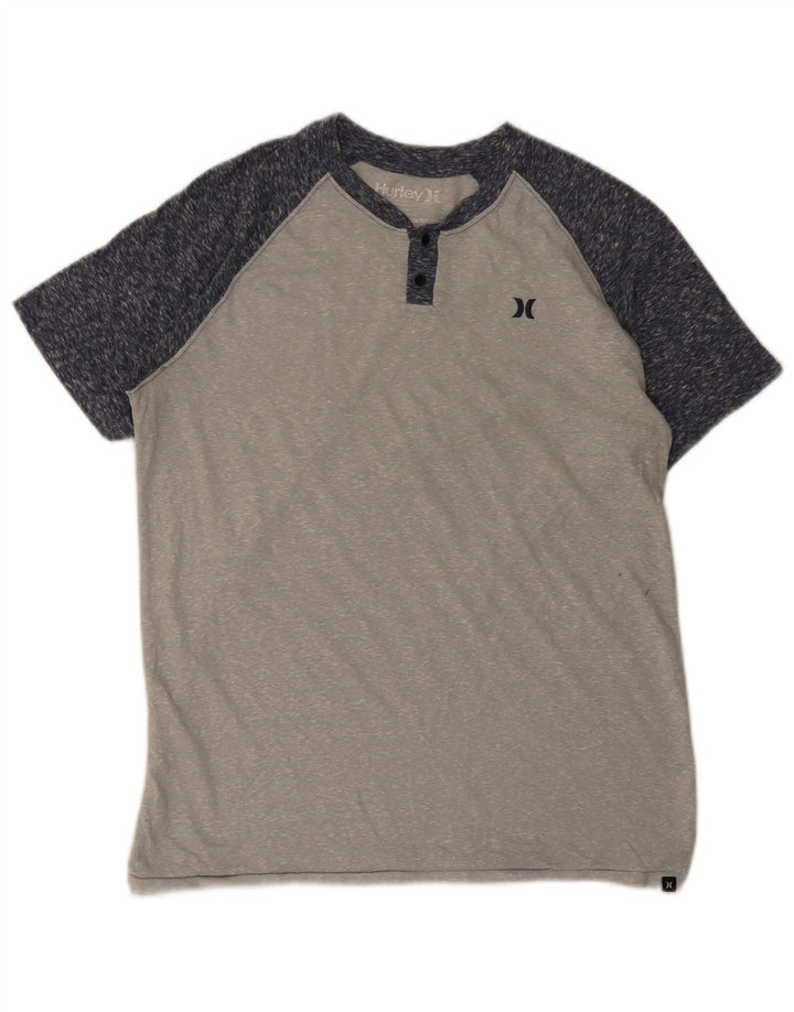 Hurley Herre Premium Fit T-shirt Top Medium Grey Colourblock Polyester