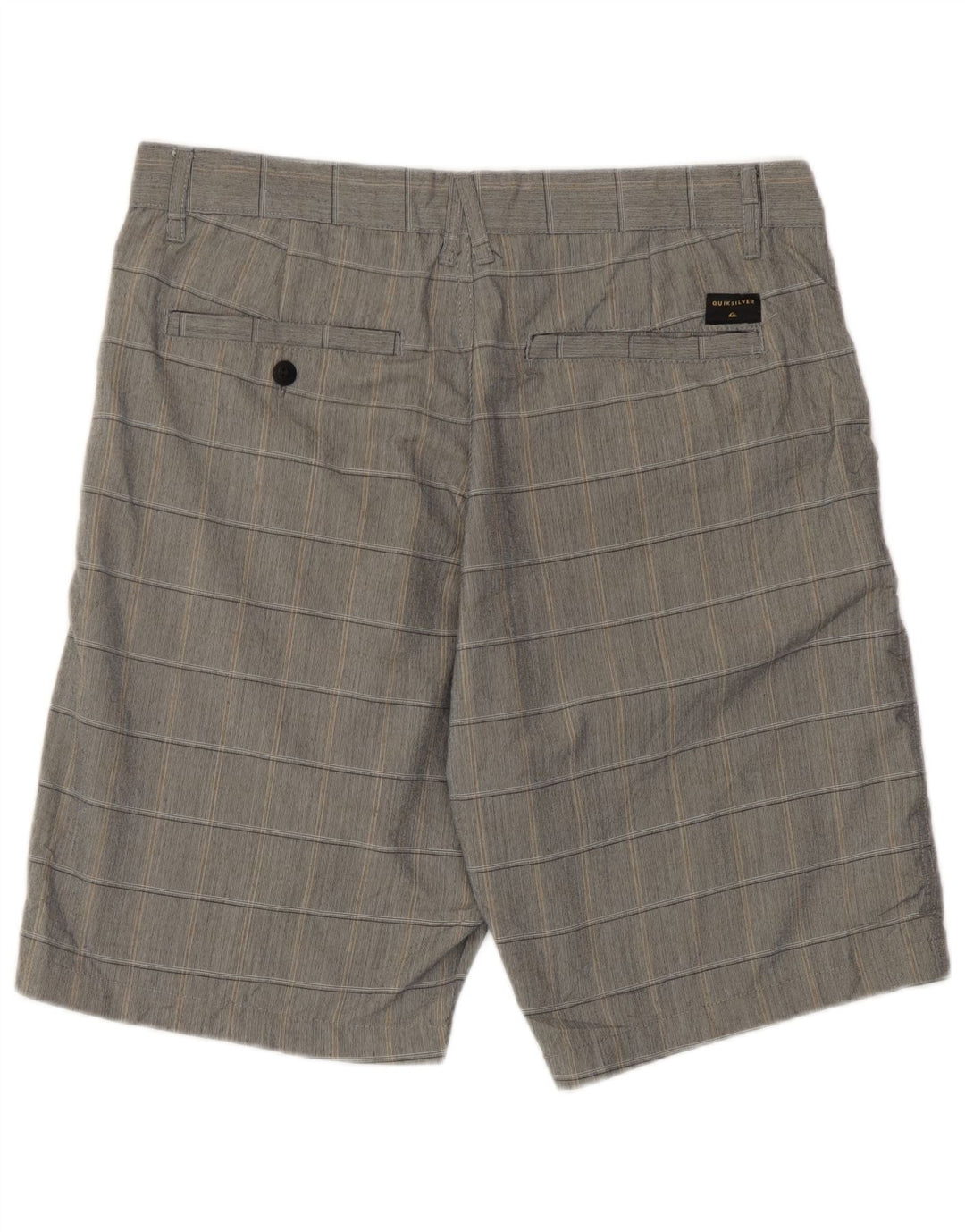 Quiksilver Mens Regular Fit Chino Shorts W32 Medium Grey Check Polyester