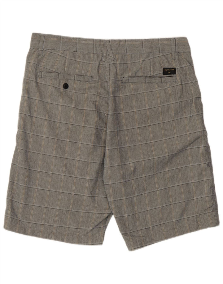 Quiksilver Mens Regular Fit Chino Shorts W32 Medium Grey Check Polyester