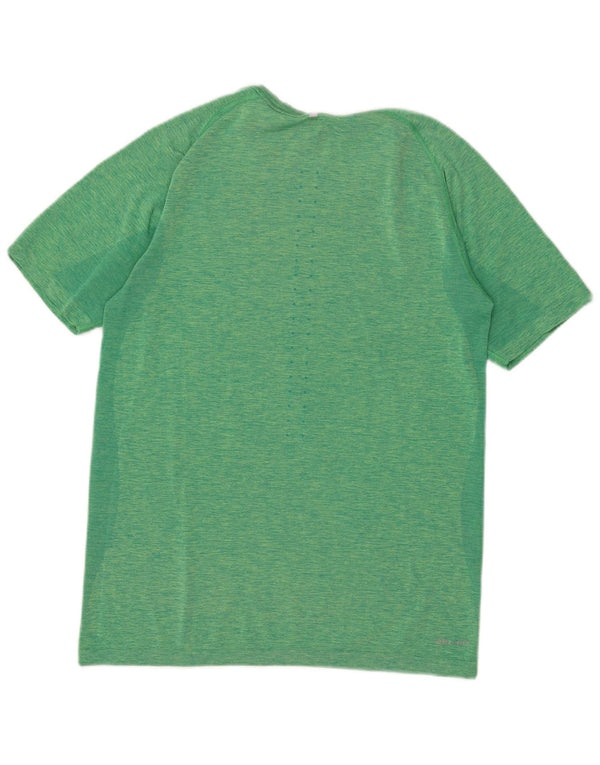 Nike Mens Dri Fit T-Shirt Top Medium Green Striped