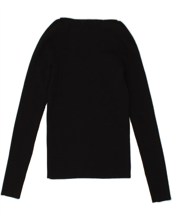 MNG Womens Boat Neck Jumper Sweater UK 8 Small Black Vintage MNG and Second-Hand MNG from Messina Hembry 