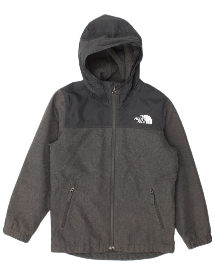 The North Face Boys Windbreaker Jacket 7-8 Years Small Grey Colourblock