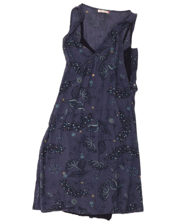 White Stuff Rochie A-Line fără mâneci pentru femei UK 8 Mic Bleumarin Floral