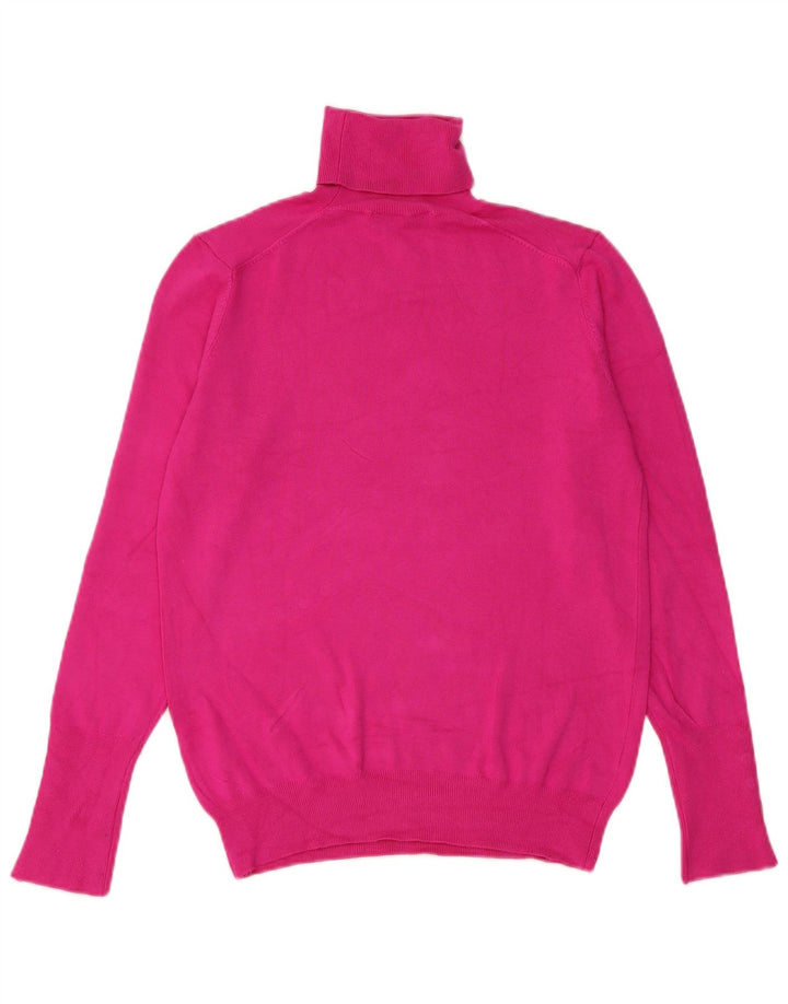 Zara Womens Roll Neck Jumper Sweater UK 12 Medium Pink