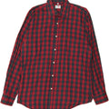 BALL ON Mens Flannel Shirt Size 42 Large Red Check Cotton Vintage Ball On and Second-Hand Ball On from Messina Hembry 