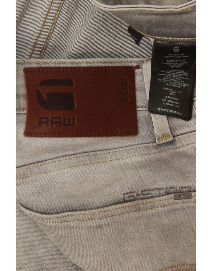 G-Star Mens Straight Jeans W28 L26 Grey Cotton