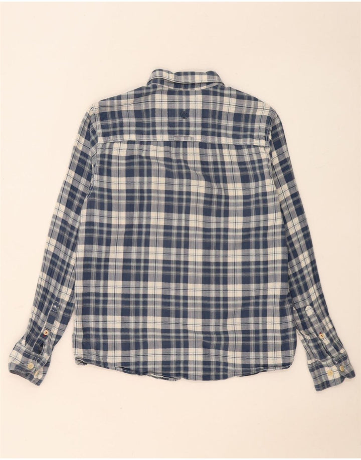 FAT FACE Camicia da uomo in cotone a quadri blu navy medio