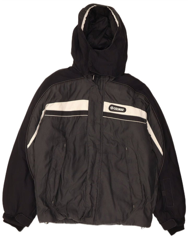 Colmar Mens Hooded Loose Fit Ski Jacket IT 46 Small Grey Colourblock