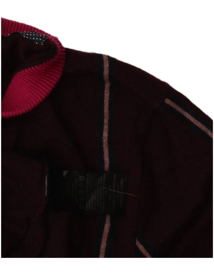Ted Baker Herre Crew Neck trøje Sweater Small Bourgogne stribet uld
