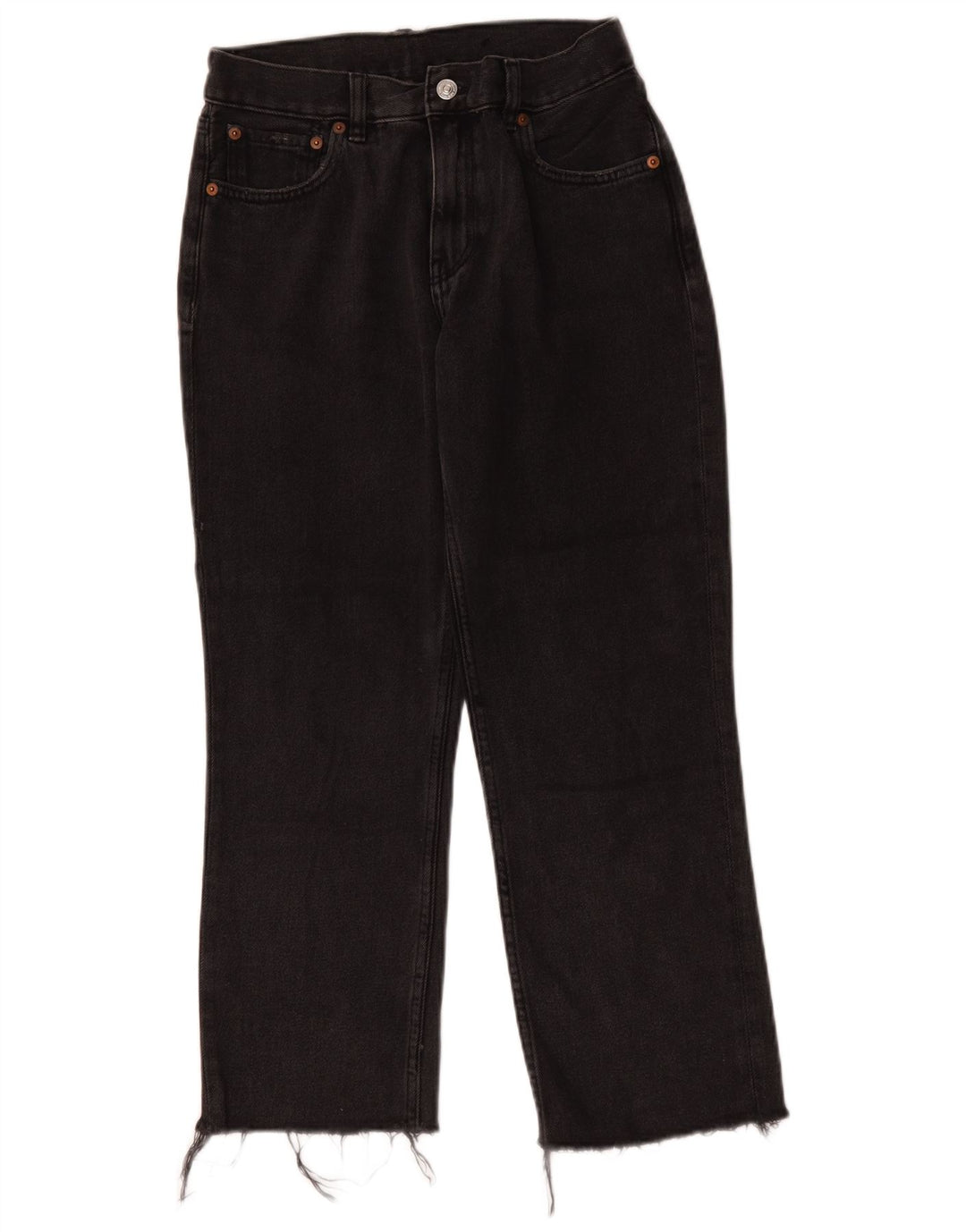 Vintage Womens Straight Jeans W30 L25 Black Cotton