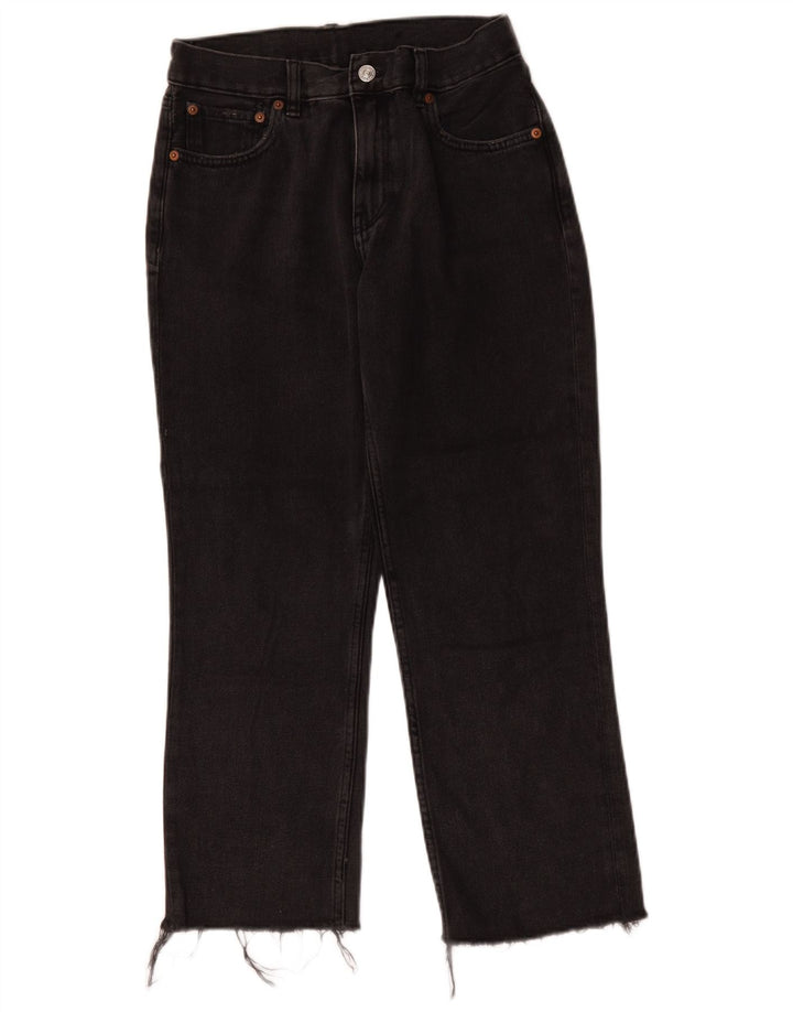 Vintage Womens Straight Jeans W30 L25 Black Cotton