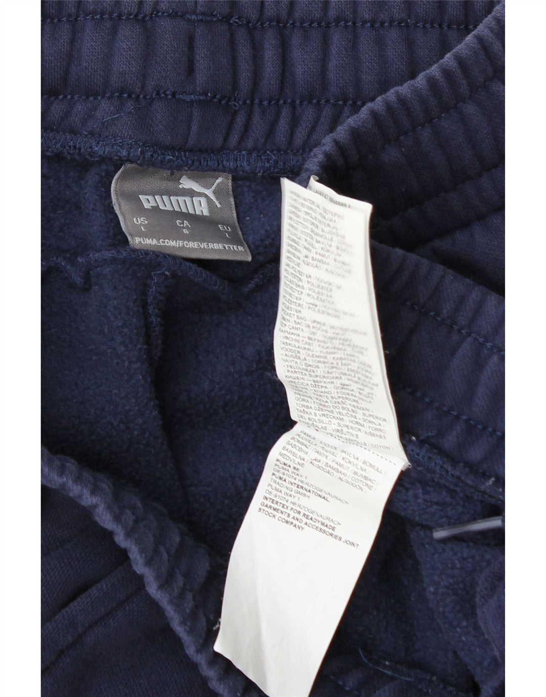 Puma Mens Tracksuit Trousers Large  Navy Blue Cotton
