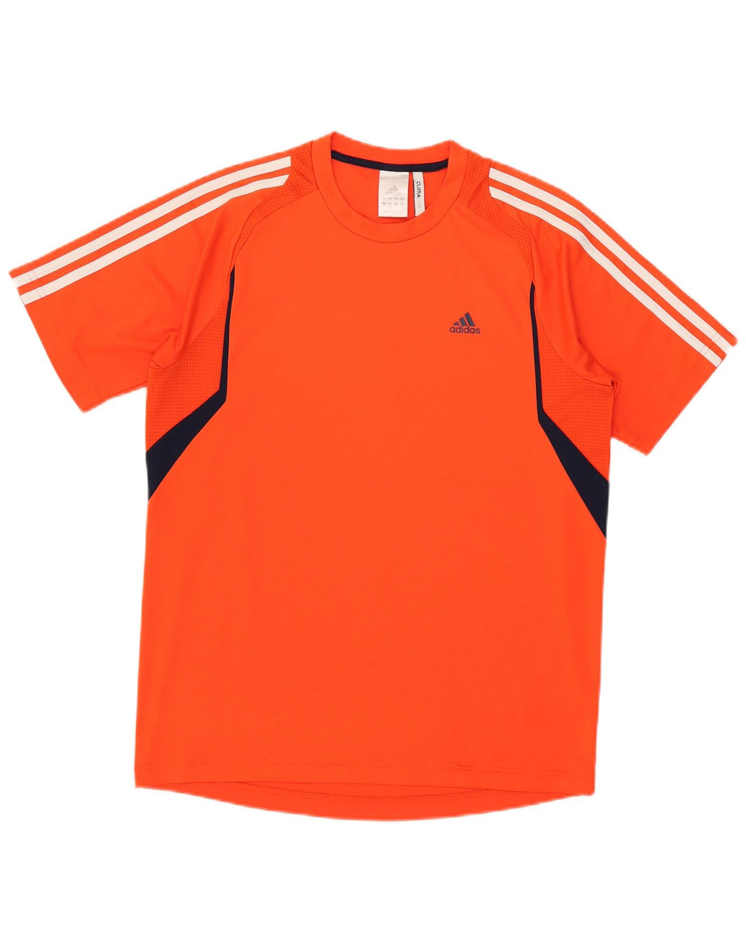 Adidas Mens Climalite T-Shirt Top Medium Orange Colourblock Polyester