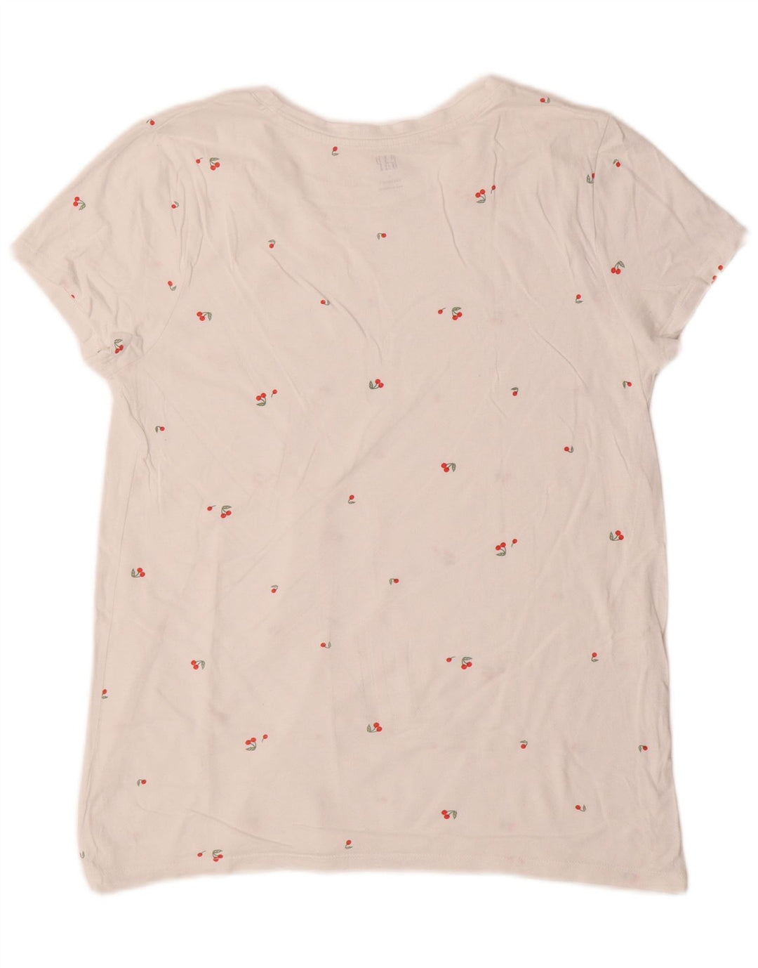 Gap Damen T-Shirt Top UK 14 Large Weiß gepunktet