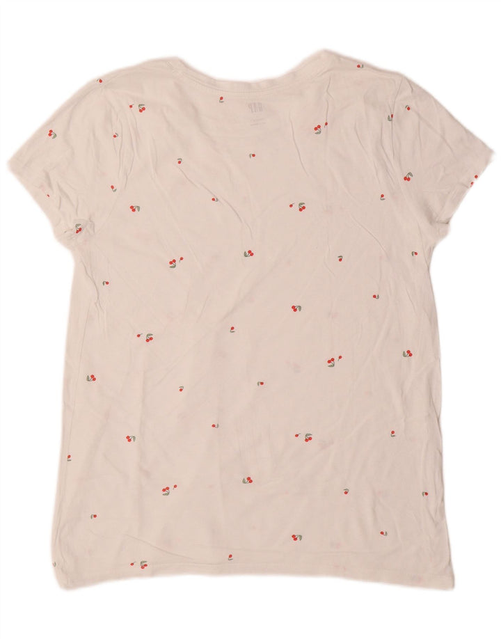 Gap Damen T-Shirt Top UK 14 Large Weiß gepunktet