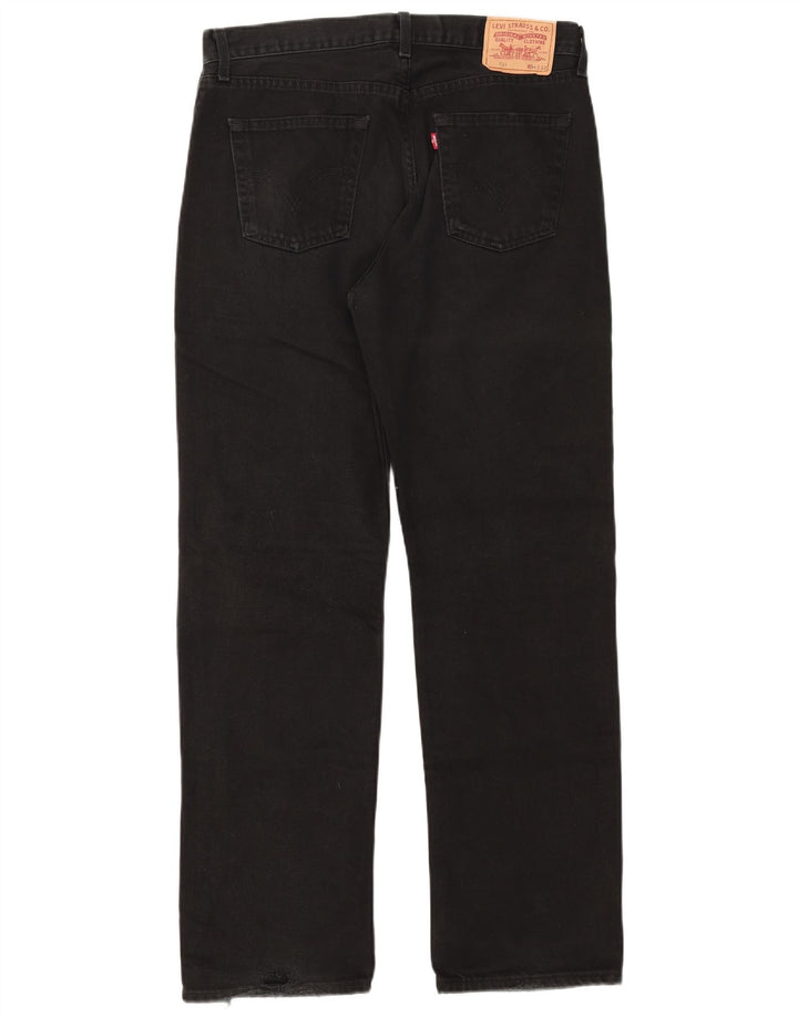 Levi's Mens 751 Straight Jeans W34 L32 Black Cotton