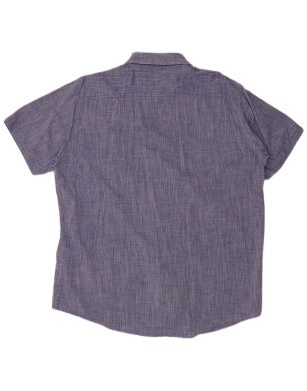 Carrera Mens Short Sleeve Regular Fit Shirt 2XL Blue Cotton