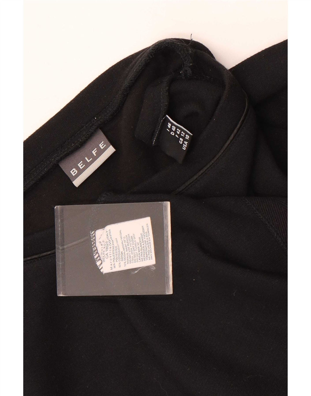 Top da donna Belfe a maniche lunghe UK 12 medio nero poliestere