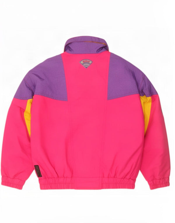 Elho Mens Loose Fit Jacket Ski IT 48 Medium Pink Colorblock Polyester