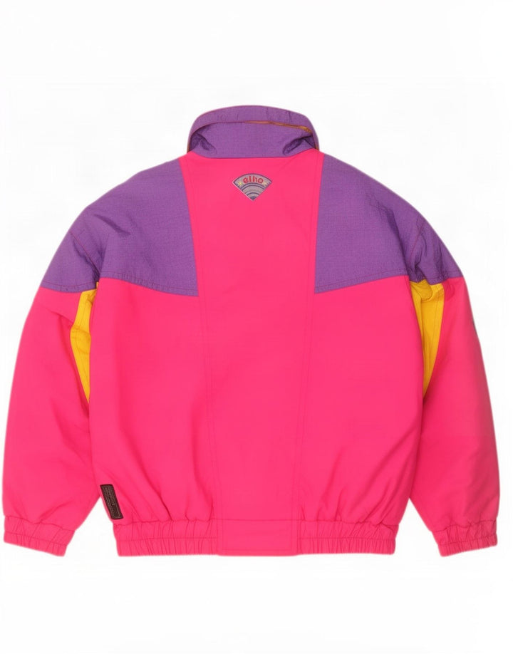 Elho Mens Loose Fit Jacket Ski IT 48 Medium Pink Colorblock Polyester