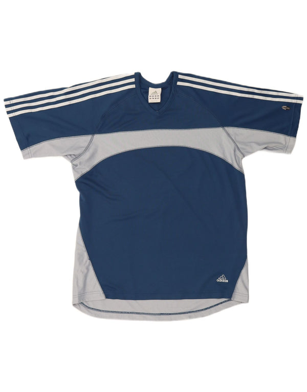 Adidas Mens Climacool T-Shirt Top Large Navy Blue Colourblock Polyester