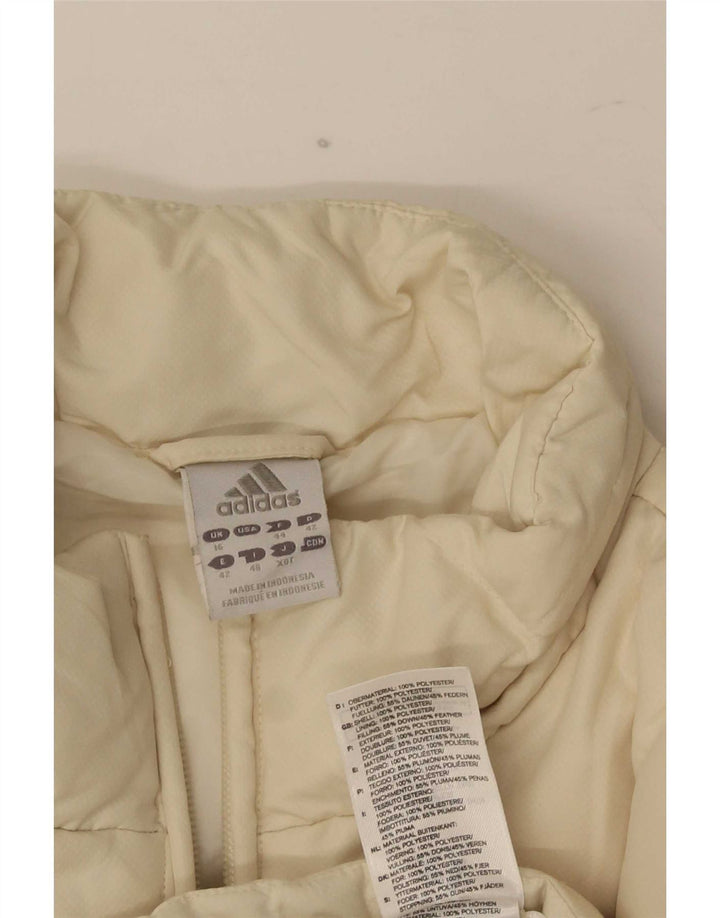 Adidas Dame Polstret Jakke UK 16 Large Off White Polyester