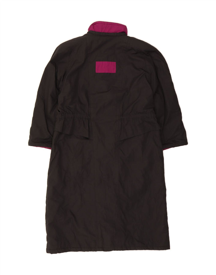 VINTAGE Womens Overcoat UK 18 XL Black Colourblock Polyester Vintage Vintage and Second-Hand Vintage from Messina Hembry 