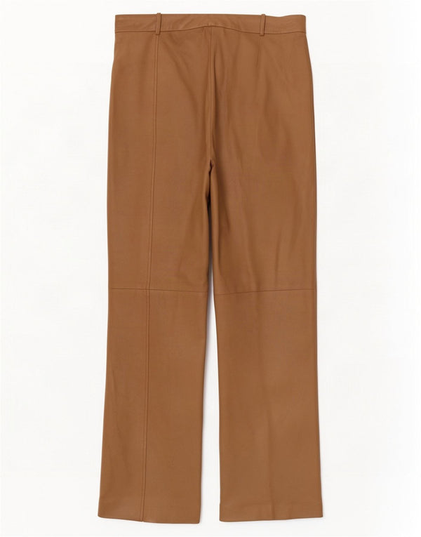 Pantaloni In Pelle Bootcut Donna Conbipel IT 46 Large W34 L32 Beige