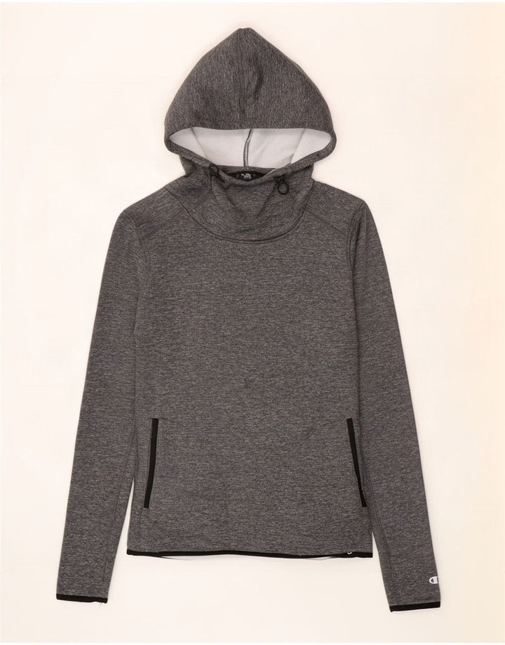 Champion Womens Hoodie Jumper UK 12 Medium Grey