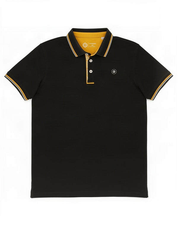 Polo da uomo Jack & Jones XL in cotone color block nero