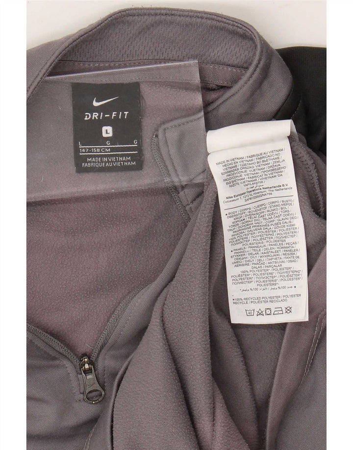 Top della tuta pullover Nike da ragazzo Dri Fit 12-13 anni Large Grigio Colourblock