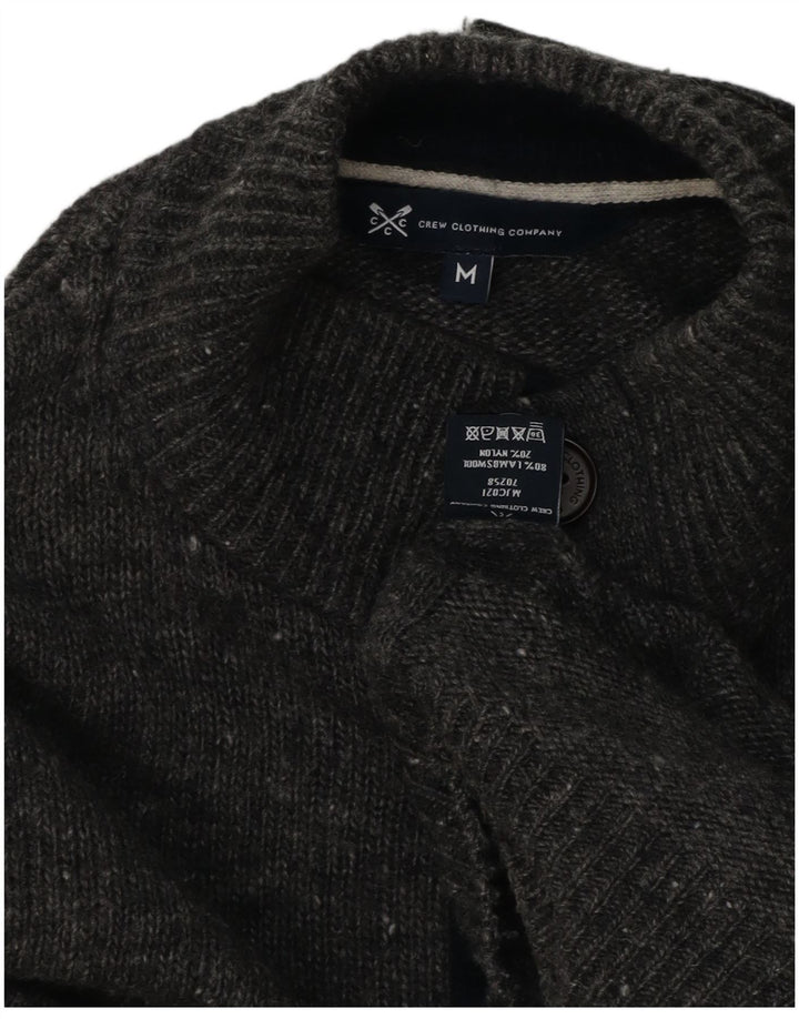 Crew Clothing Mens Button Neck Jumper Sweater Medium Grey Flecked Lambswool