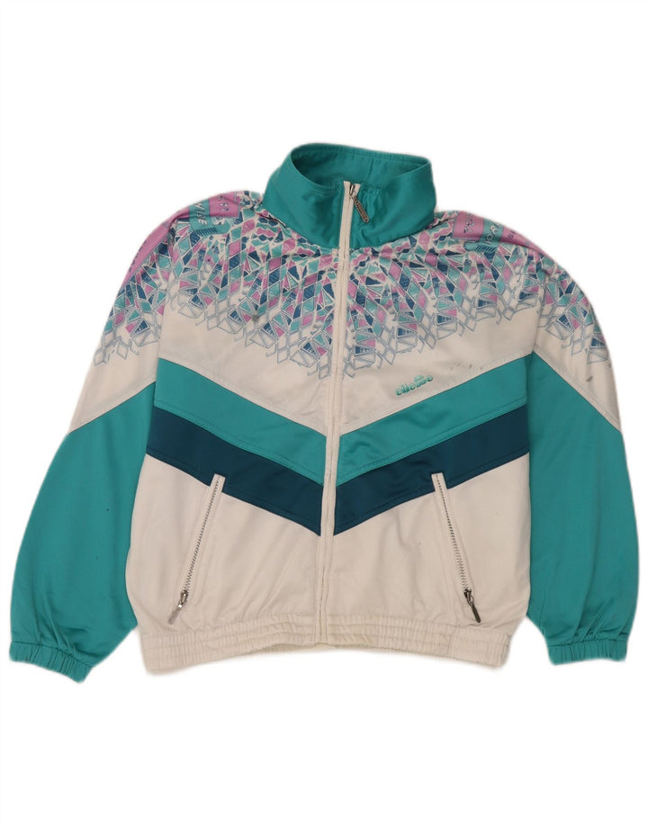 Ellesse Mens Graphic Tracksuit Top Jacket XS Green Geometric Retro