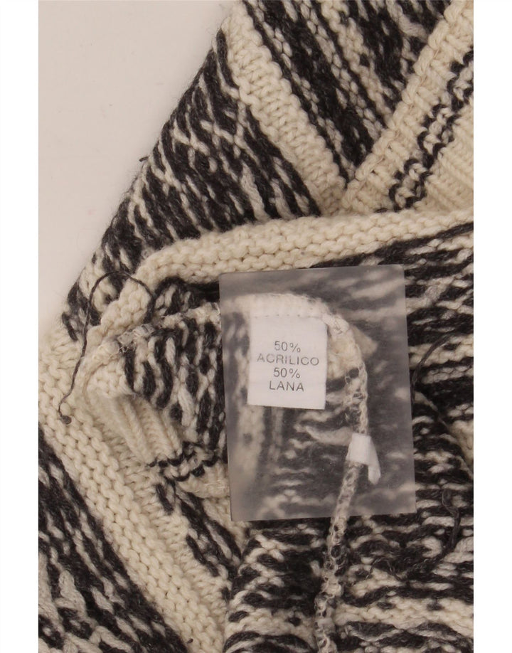 Vintage Herre rullehals sweater Medium Off White Fair Isle Akryl