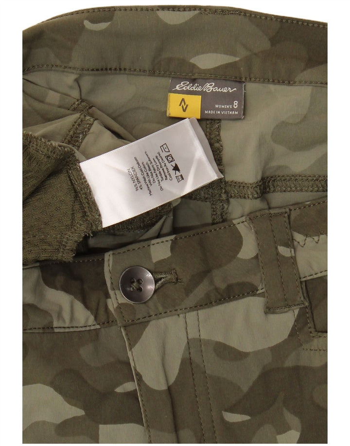 Eddie Bauer Dame Cargo Shorts US 8 Medium W32 Khaki Camouflage Nylon