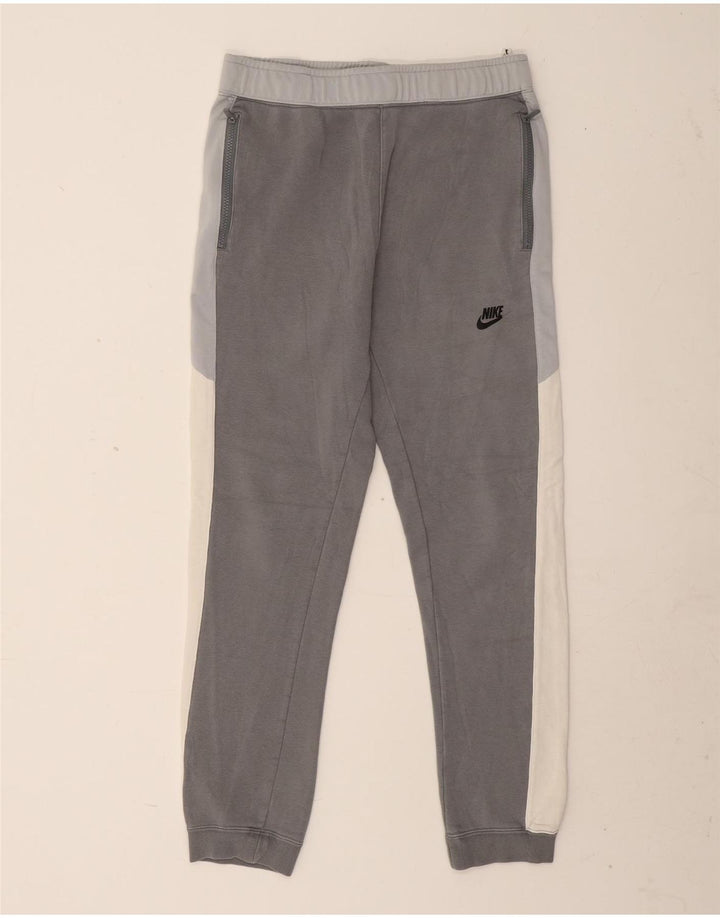 Nike Mens Tracksuit Trousers Joggers Medium  Grey Colourblock Cotton