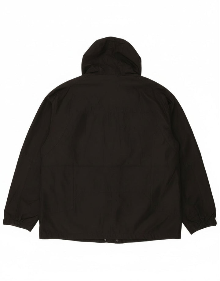 Calvin Klein Mens Hooded Windbreaker Jacket UK 40 Large Black Polyester