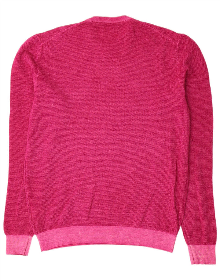 Sun68 Mens Crew Neck Jumper Sweater Large Pink Wool