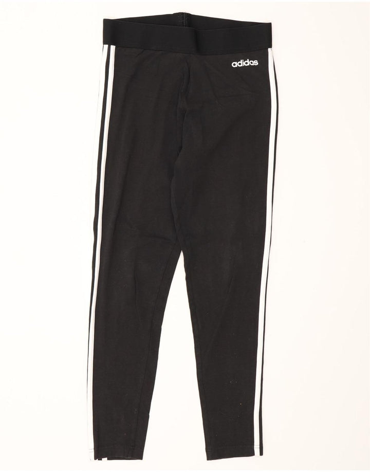 Adidas Womens Leggings UK 12/14 Medium Black Cotton