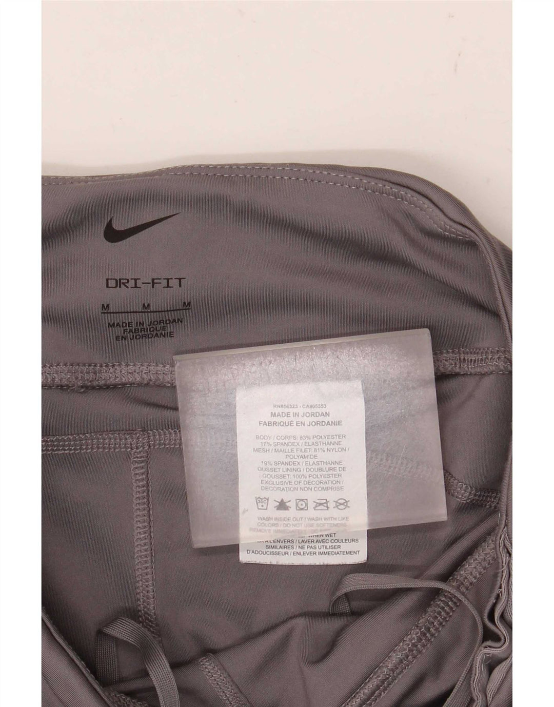 Nike Womens Dri Fit Crop Leggings UK 12 Medium  Grey Polyester