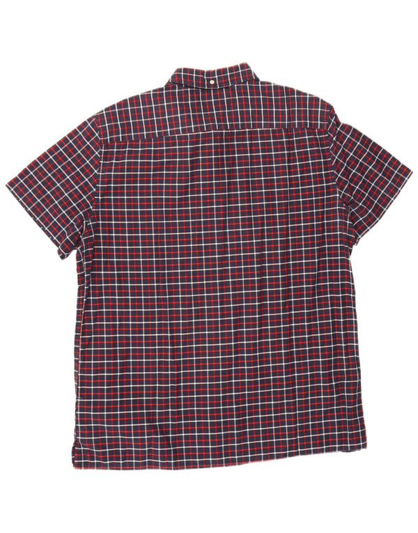 Camisa Tommy Hilfiger de manga corta y corte ajustado para hombre, talla grande, azul marino
