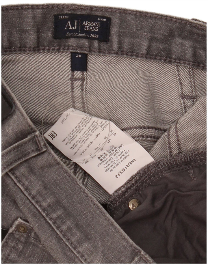 Armani Mens Slim Jeans W28 L29 Algodão Cinza