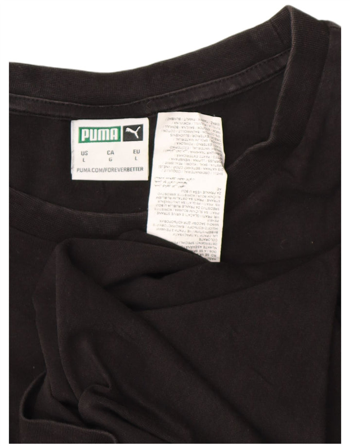 Puma Mens Graphic T-Shirt Top Large Black Cotton
