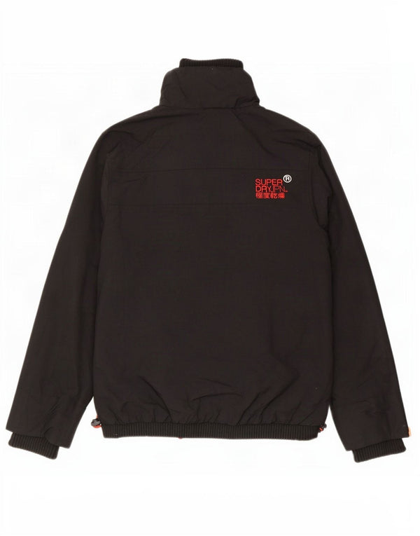 Superdry Mens The Windcheater Graphic Rain Jacket UK 36 Small Black Nylon