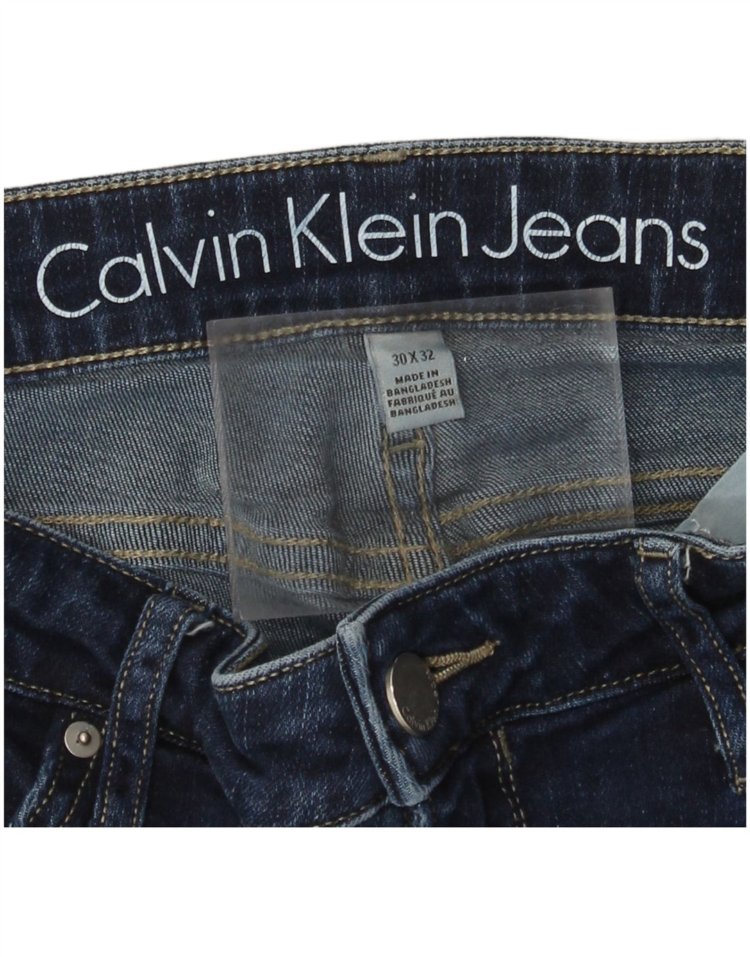 Calvin Klein Damen Straight Jeans W30 L32 Marineblau