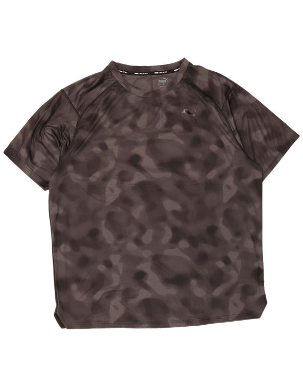 Puma Mens T-Shirt Top XL Grey Camouflage Polyester